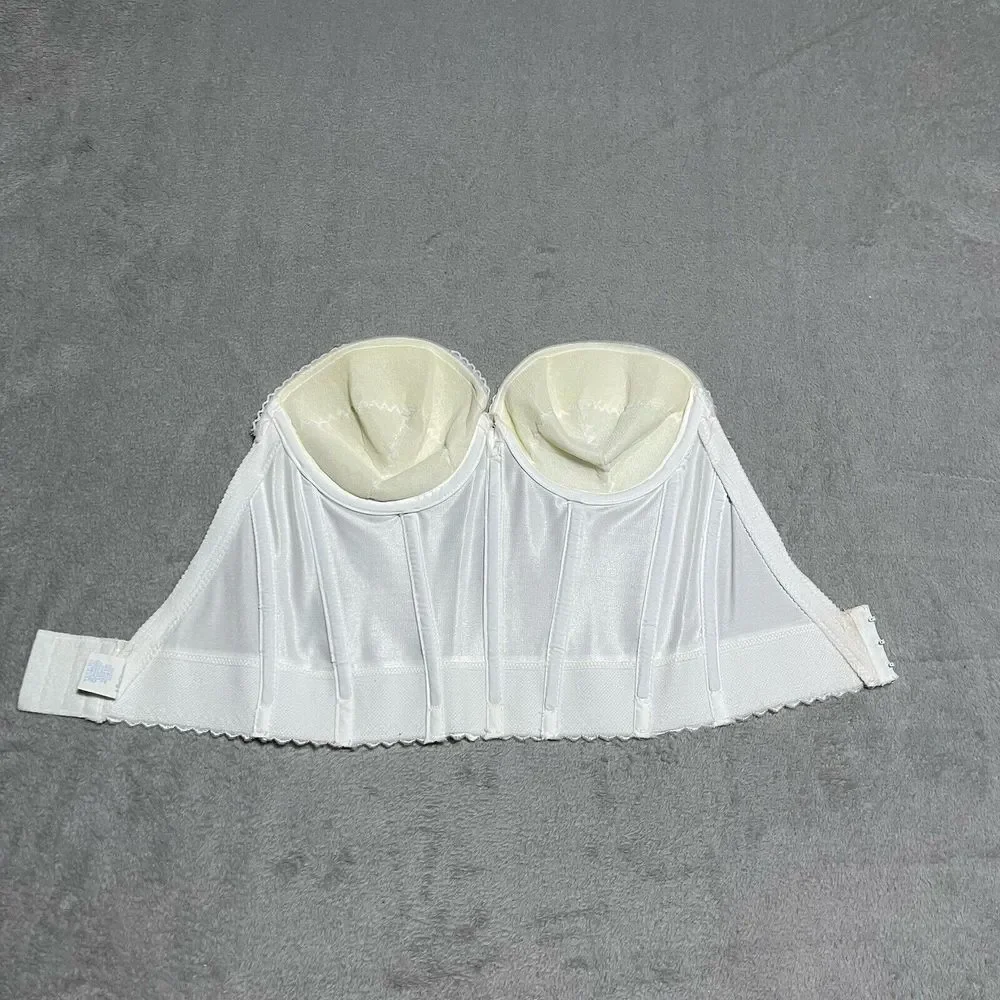Vintage Petticoat Place Bustier Bra Womens‎ 32D Ivory 1970s Union Made 70s